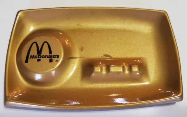 Vintage 70's McDonald's Gold Metal Ashtray