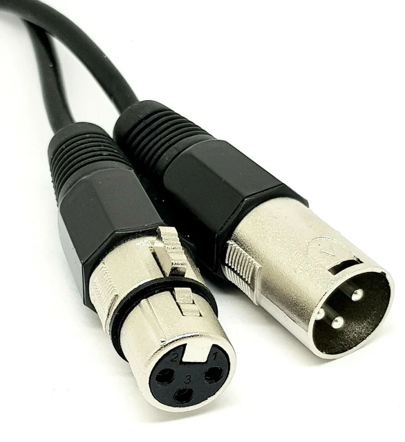 XLR Microphone Cable Lead 3 Pin Male To Female Patch Mic 0.5m 1m 2m 3m 5m 10m