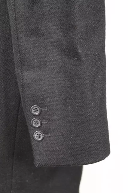 APC 38 M Black Tweed Wool Jules Tournier 2-Button Over Coat Holes Repair 3