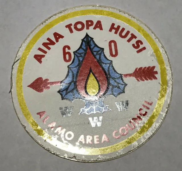 OA Lodge 60 Aina Topa Hutsi sticker Texas Alamo Council RC2