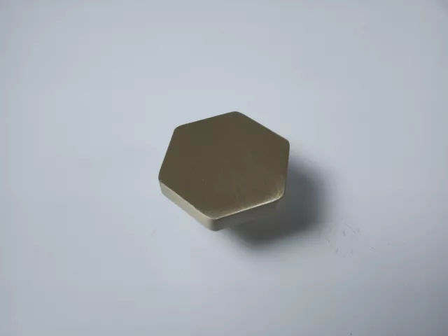 RZDEAL Hexagon Solid Brass Cabinet Drawer Knobs 1-1/4" - BRASS Lot of 10