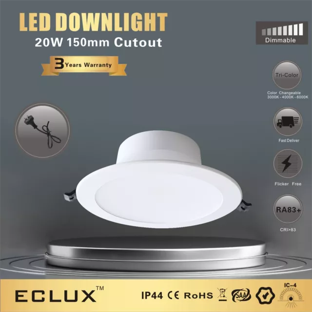 20W LED Downlights 150mm Cutout CCT Changeable Dimmable High Brightness