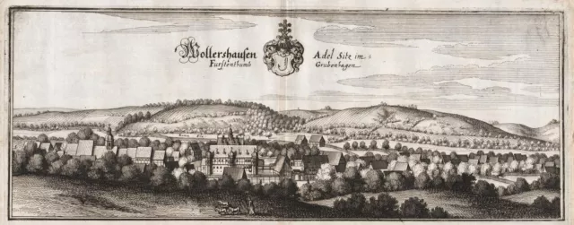 Wollershausen LK Göttingen Niedersachsen Kupferstich Merian 1650