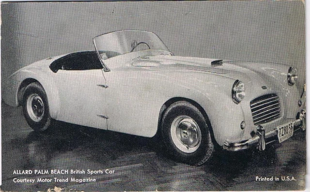 Allard Advertising Card Allard Palm Beach British Sports Car Arcade Card A
