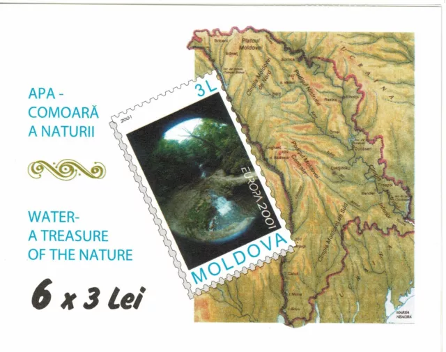 2001 Moldavia Europa Cept - Agua - 1 Folleto MNH MF106972