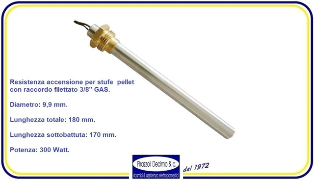 Candeletta Accensione 300W Per Stufe A Pellet - 180mm, Filettatura 3/8, Compatibile Con Laminox E Altri Modelli - Foto 8