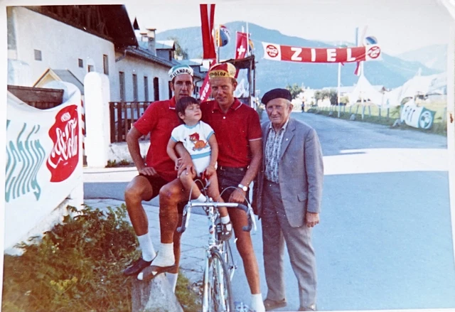 1973 Uncle Kurt after cycling with his road bike and friends photo