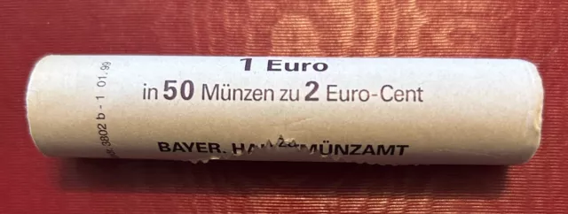 2 Cent Rolle Deutschland 2002, Original Münzrolle (D) München