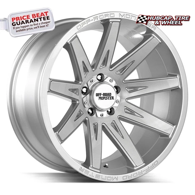 OFF ROAD MONSTER M25 BRUSHED FACE SILVER - 20X10 - 6X135 BP, NEG 19MM Offset