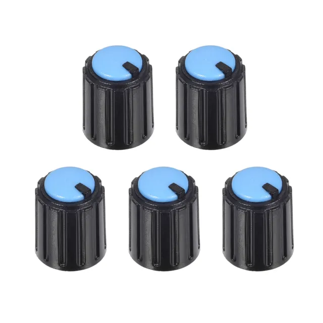 5Pcs 6mm Insérez arbre 10x12mm potentiomètre bouton rotatif plastique bleu, noir