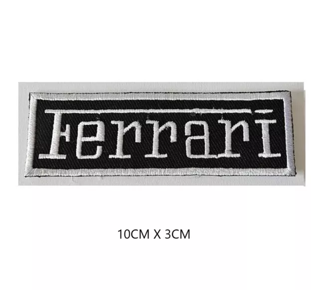 Ferrari motors White embroidered Patch sew iron on Patches badges transfer cloth