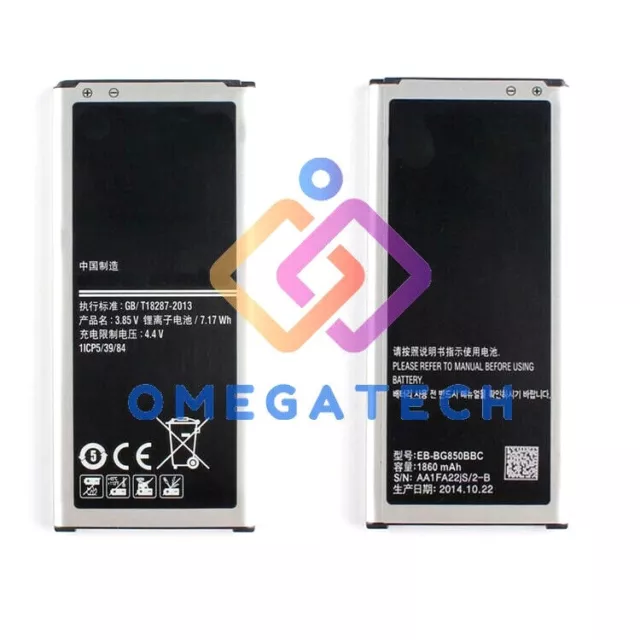 BATTERIA Pila Ricambio per Samsung Galaxy Alpha SM-G850 1860Mah Zero Cicli Grey