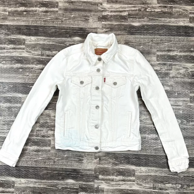 Levi’s Women's Size XS White Denim Trucker Jean Jacket