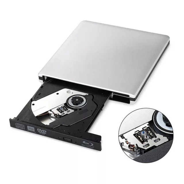 6X Blu-ray Burner USB External BD-R VCD DVD CD RW Brenner Laptop PC Movie Player 2