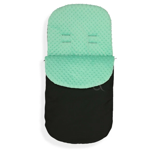 FOOTMUFF LINING PUSHCHAIR BUGGY STROLLER BABY COSY TOES 90cm Black / mint minky