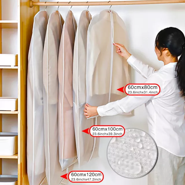 5 Pcs Clothing Cover Coat Suit Dress Protector Cover Hanging Garment Bags Closet