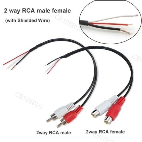 2 Way Shielded Car Audio Wire Extension Copper Cable B10