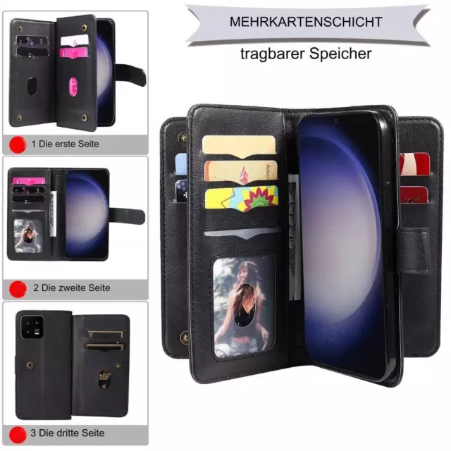 Multifunktion HandyHülle Schutz Tasche Magnet Klapp Leder Case Etui Wallet Cover