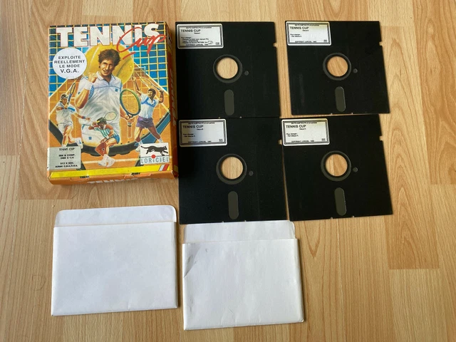 Jeu Vidéo Vintage Amstrad/PC - 4 Disquettes 5'1/4 - Skyrock Ocean, Tennis, Sans Boîte
