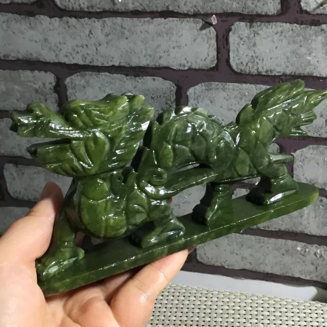 Rare Natural Afghanistan Jade Carving Dragon Chinese Dragon Statue