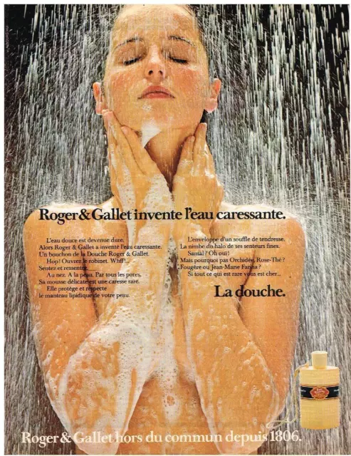 PUBLICITE ADVERTISING 105  1980  La DOUCHE  de ROGER & GALLET