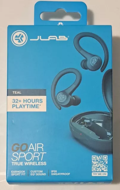 JLab Go Air Sport True Wireless Sport Fit Bluetooth Earbuds, Teal