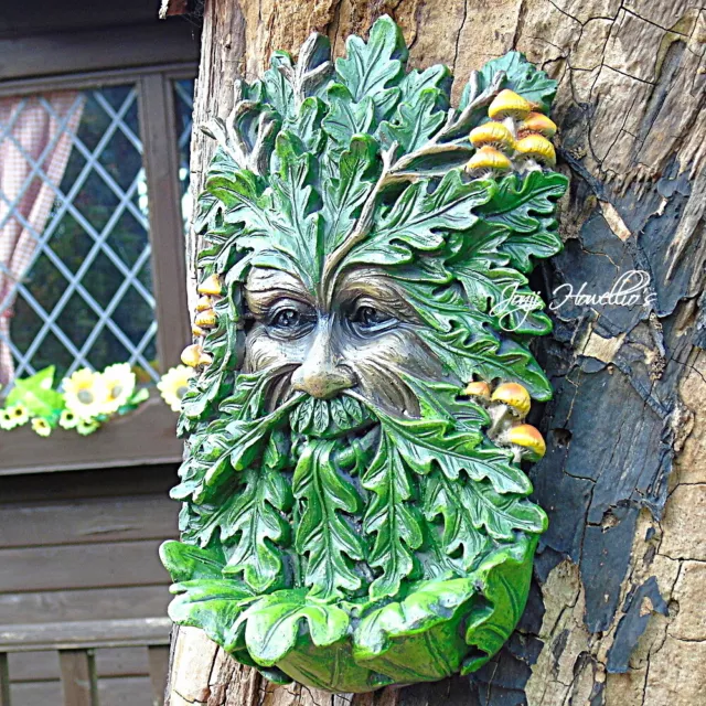 Elderwood Green Man Tree Spirit Garden Ornament Wall Plaque Forest Man Tree Ent