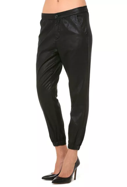 NWT Woman's AG "The Kelsey"  Leatherette Super Black Pants (Retail $215)