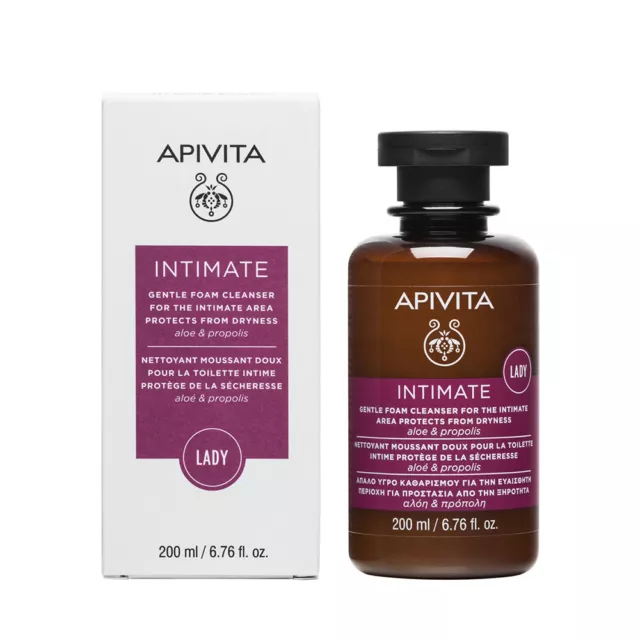 Apivita Intimate Lady Sanfte Reinigungsflüssigkeit Mit Aloe & Propolis, 200 Ml