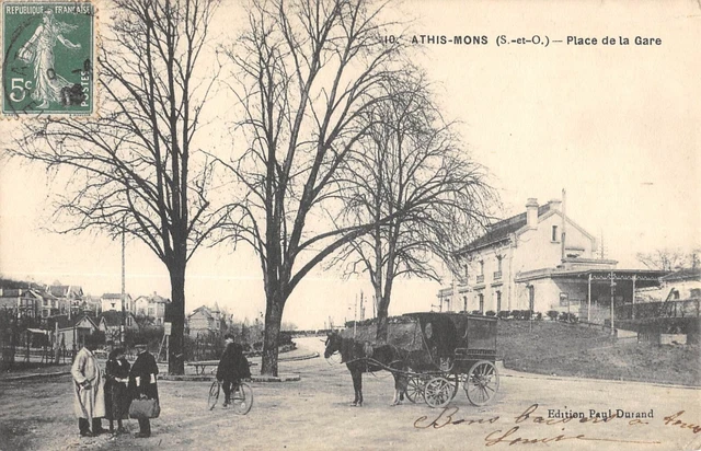 Cpa 91 Athis Mons / Place De La Gare / Coupling