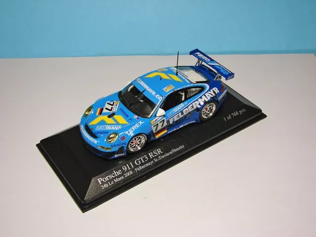 1:43 PORSCHE 911 GT3 RSR, Felbermayer, n°77 Le Mans 2008, Minichamps