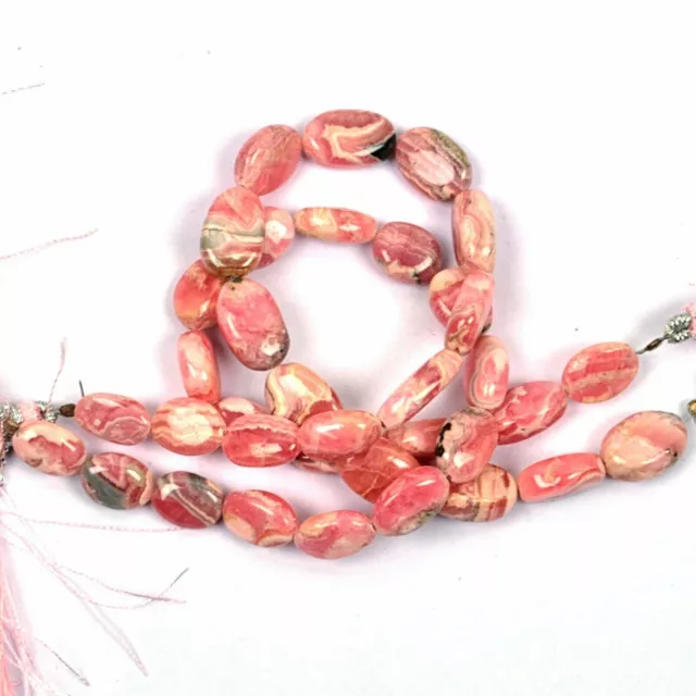 Rare Rhodochrosite 8.5 Inch Strand 8X10-7X14 MM Smooth Oval Shape Gemstone Beads 3