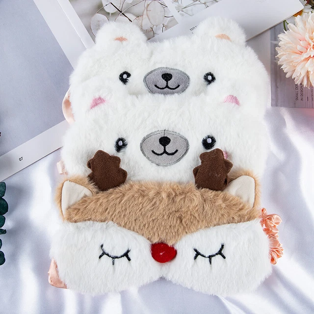 Linda cubierta para ojos de animal tela de felpa máscara para dormir parche para dibujos animados siesta para ojos Sha TS