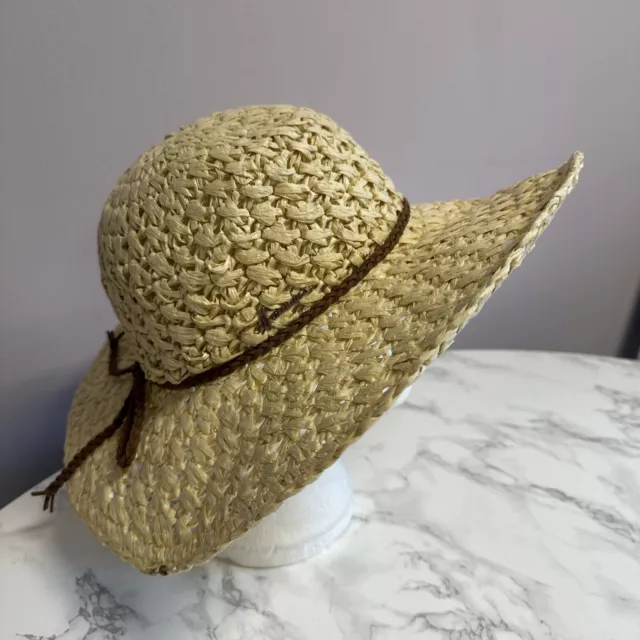 Herman Beige Wide Brim Sun Hat Cap. Size Medium