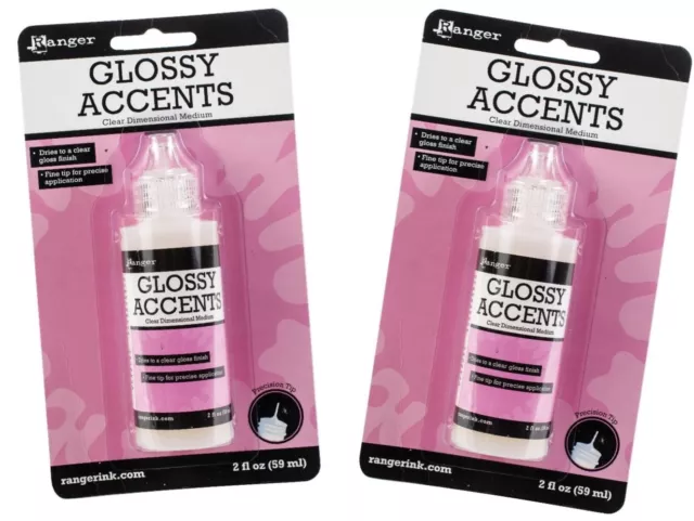 Ranger Glossy Accents Precision Tip 2oz per bottle - Bundle of 2!
