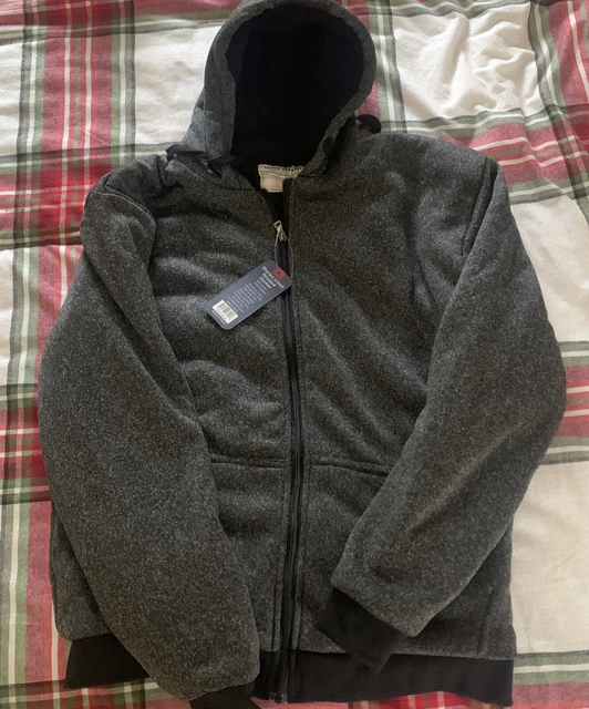 Seven Apparel Sherpa Lined Full Zip Hoodie Jacket Men's Large Grey Black