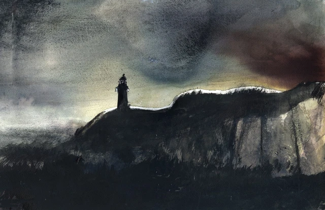 Giorgio Maria Garra - " Faro 73 , Noche" - Acuarela