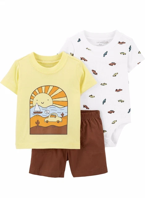 NWT Carter’s Boys Infant Toddler Kids 3-piece Little Short Set - Size 12mo