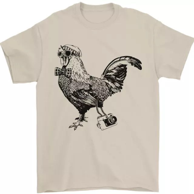 Rooster Camera Photography Photographer Mens T-Shirt 100% Cotton