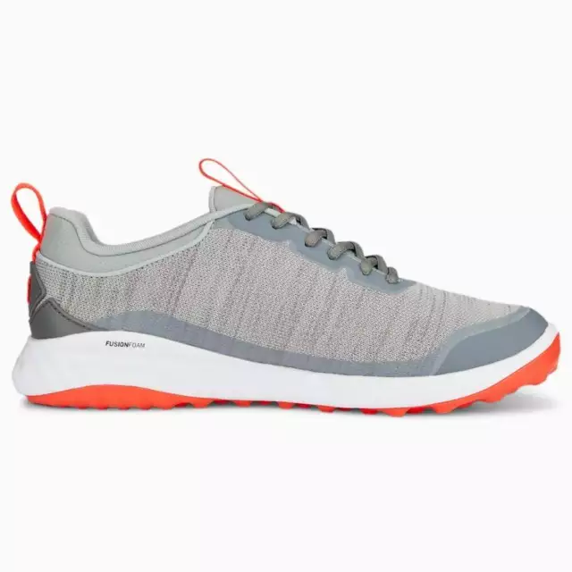 Puma Fusion Pro Golf Shoes Cool Mid Gray/Silver/Red 3