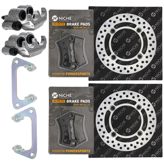 NICHE Front Brake Rotor Caliper Pad Set for Polaris RZR 570 5254272 1912274