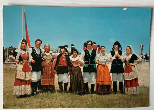 CARTOLINA SARDEGNA SELARGIUS (CAGLIARI) COSTUMI SARDI-FOLKLORE gruppo S. Lussori