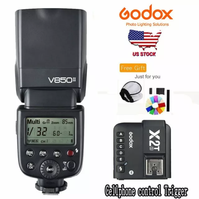 Godox V850II 2.4G TTL Flash Li-ion Battery Speedlite + X2T-S Trigger For Sony US