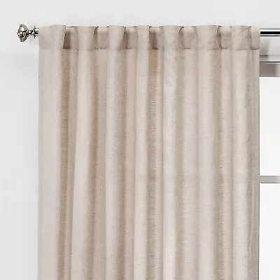 1pc 54"x84" Light Filtering Linen Window Curtain Panel Cream - Threshold