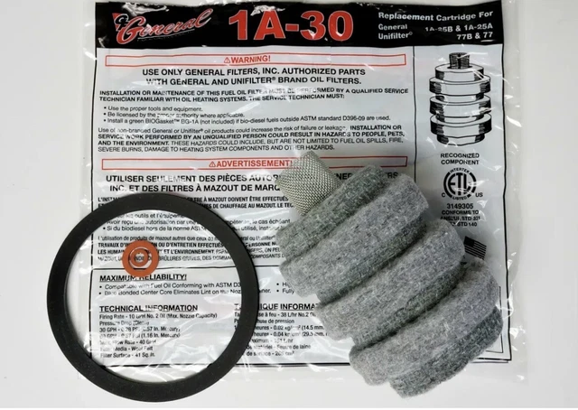 1A-30 10 Micron Fuel Oil Filter Wool Felt for 1A-25A 77 XF-25 8055 F-300 Qty. 12