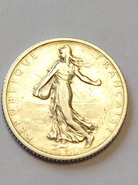 1918 France 1 Franc Silver Coin