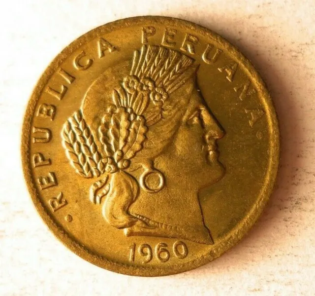 1960 PERU 5 CENTAVOS - Excellent Coin Latin America Bin #3