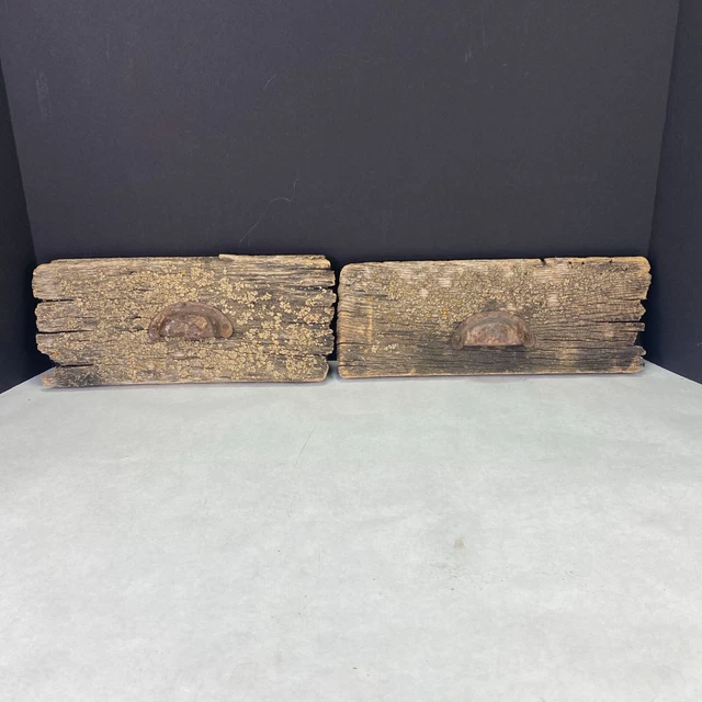 Antique Salvaged Drawer Fronts Wood Lot of 2