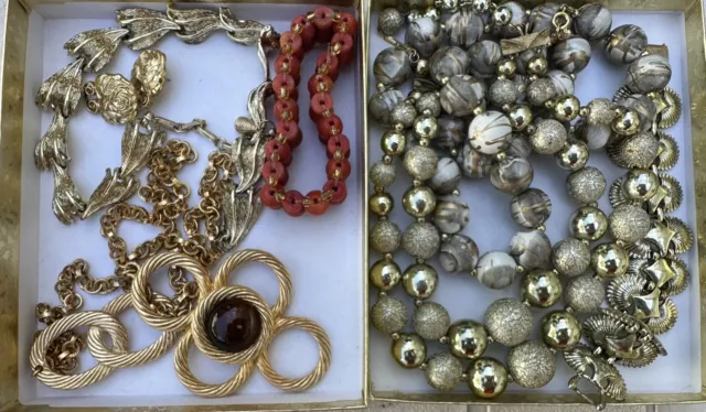 Vintage Gilt Gold Necklace Lot, Pegasus Coro, Accessocraft NY Jewelry + Vintage Gilt Gold Necklace Lot, Pegasus Coro, Accessocraft NY Jewelry +