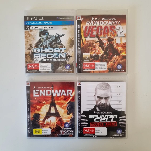 PS3 Tom Clancy 4 × Game Bundle Ghost Recon, Rainbow Six, Endwar, Splinter Cell.